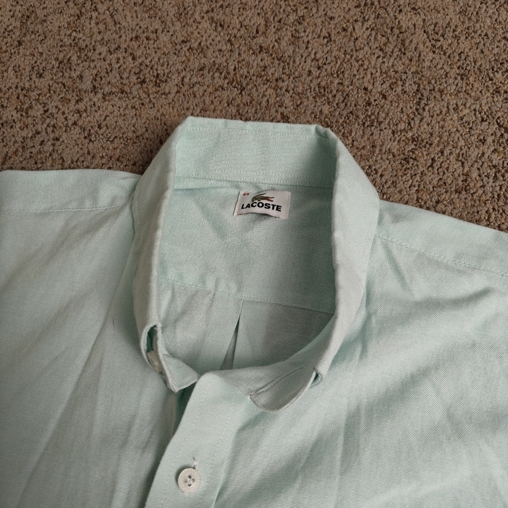 Lacoste Men's long sleeves Cotton Shirt | green | Sz: 44/XL - Picture 3 of 11